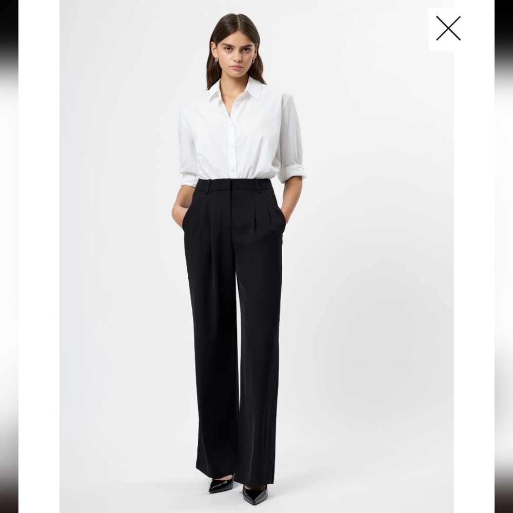 French Connection Black Wide Leg Trousers NWT Size Medium